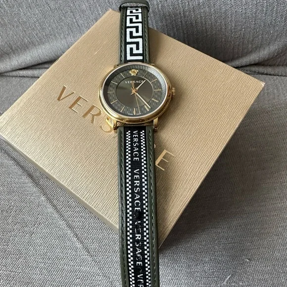 42MM IPYG Stainless Steel & Leather Strap Watch